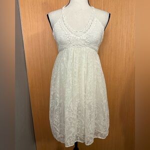 RAGA White Crochet Top Mini Dress, Size Small (v)